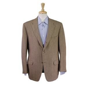 Chipp New York Brown Tweed Vintage 60s 3/2 Rolled Blazer Jacket 42R